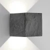 Lucande LED buiten wandlamp Naja, leisteen look