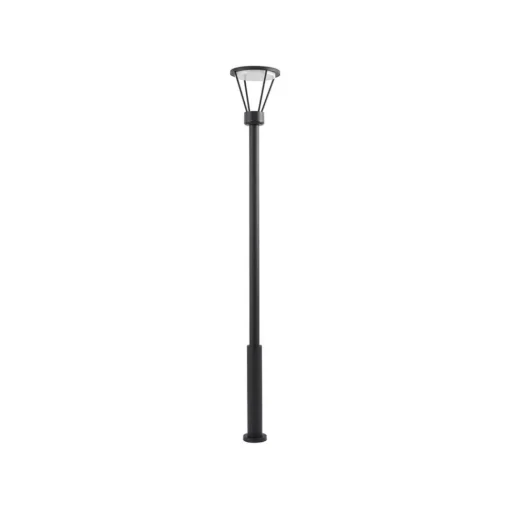 Lucande LED buitenlamp Elario, 222 cm, zwart, aluminium