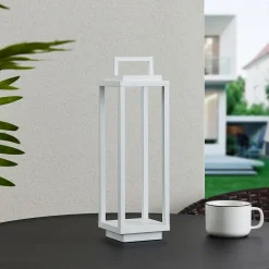 Lucande LED buitenlamp Mirina, wit, oplaadbare batterij, touchdimmer