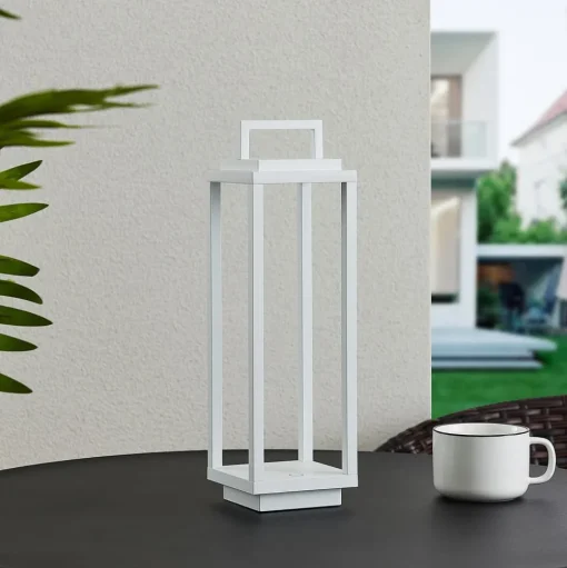 Lucande LED buitenlamp Mirina, wit, oplaadbare batterij, touchdimmer