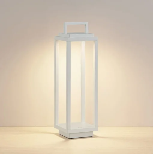 Lucande LED buitenlamp Mirina, wit, oplaadbare batterij, touchdimmer