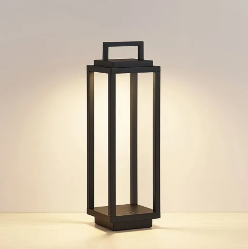 Lucande LED buitenlamp Mirina, zwart, oplaadbare batterij, touchdimmer
