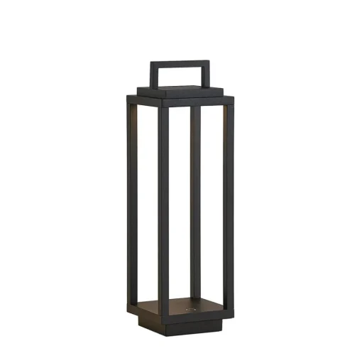 Lucande LED buitenlamp Mirina, zwart, oplaadbare batterij, touchdimmer