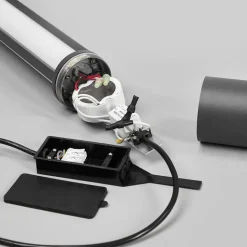 Lucande LED buitenlamp Sidny, 220 cm, antraciet, IP54