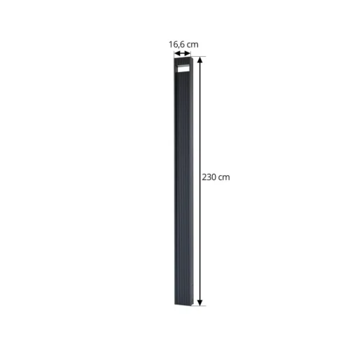 Lucande LED buitenlamp Tavion, 230 cm, antraciet, IP65