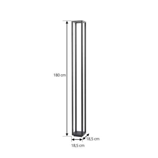 Lucande LED buitenlamp Thorvid, hoogte 180 cm, zwart