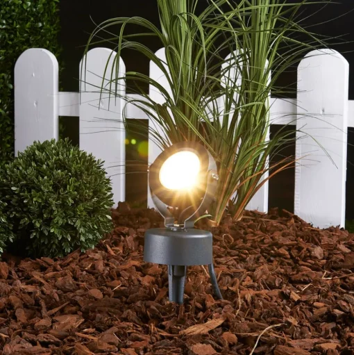 Lucande LED buitenspot Gavin, 33 cm, antraciet, aluminium