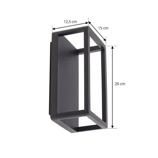Lucande LED buitenwandlamp Thorvid, hoogte 26 cm, zwart