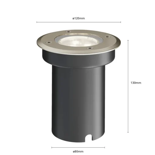 Lucande LED grondspot inbouwlamp Ava, Ø 12 cm, rond, IP67