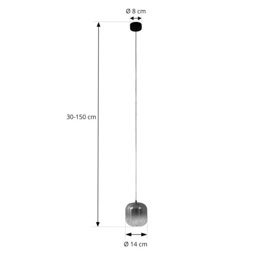 Lucande LED hanglamp Avelina, Ø 14cm , 1-lamp. zwart