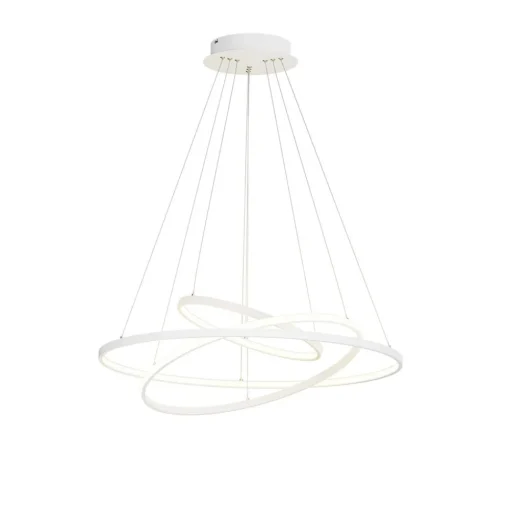 Lucande LED hanglamp Ezana, wit, metaal, Ø 80cm