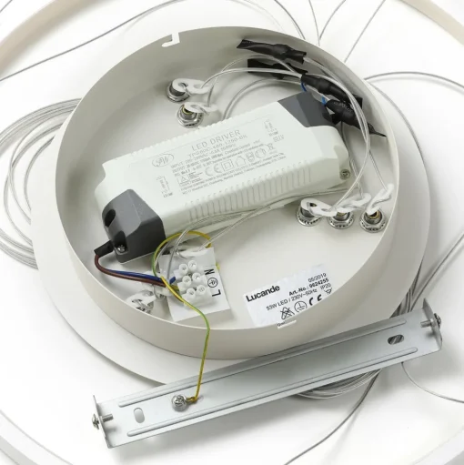 Lucande LED hanglamp Ezana, wit, metaal, Ø 80cm