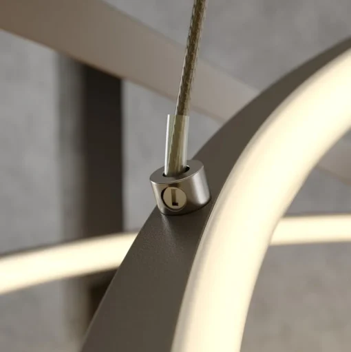 Lucande LED hanglamp Ezan, nikkel, metaal, Ø 80cm