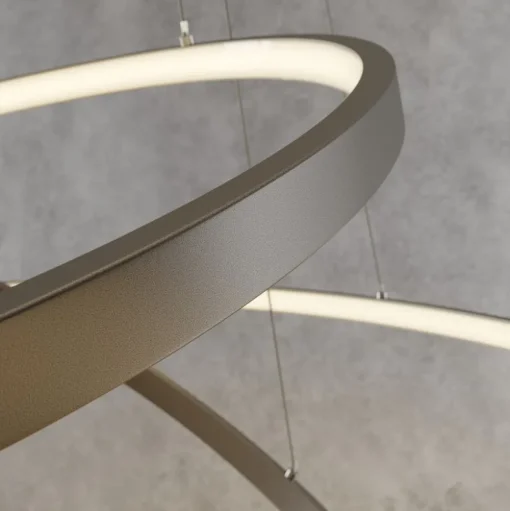 Lucande LED hanglamp Ezan, nikkel, metaal, Ø 80cm