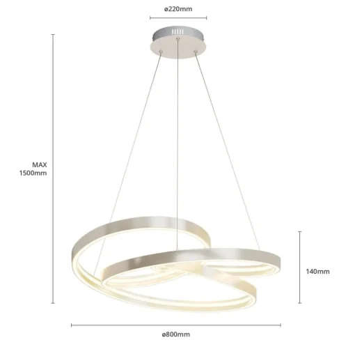 Lucande LED hanglamp Gunbritt, Ø 80 cm, zilver, dimbaar