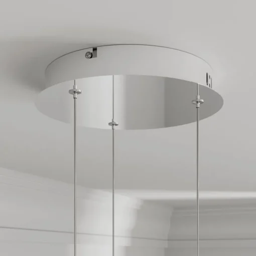 Lucande LED hanglamp Hayley, Ø 25 cm, 3-lamps, chroom, glas