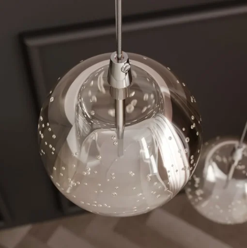 Lucande LED hanglamp Hayley, Ø 25 cm, 3-lamps, chroom, glas