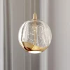 Lucande LED hanglamp Hayley, Ø 9 cm, goudkleurig, glas