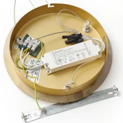 Lucande LED hanglamp Hayley, Ø 25 cm, 3-lamps, goud, glas