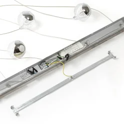 Lucande LED hanglamp Hayley, 96 cm, 5-lamps, chroom, glas