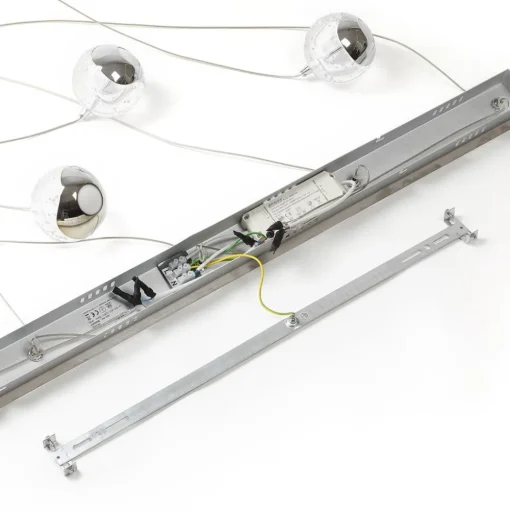 Lucande LED hanglamp Hayley, 96 cm, 5-lamps, chroom, glas