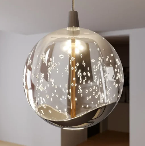 Lucande LED hanglamp Hayley, 96 cm, 5-lamps, chroom, glas