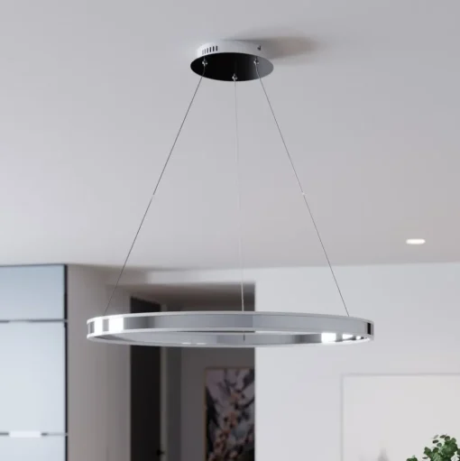 Lucande LED hanglamp Lyani, 80 cm, chroom, dimbaar