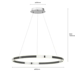 Lucande LED hanglamp Lyani, 80 cm, chroom, dimbaar