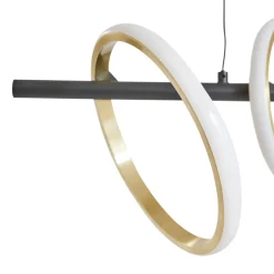 Lucande LED hanglamp Madu, zwart, metaal, 92,5 cm lang