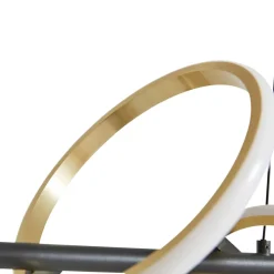 Lucande LED hanglamp Madu, zwart, metaal, 92,5 cm lang