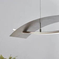 Lucande LED hanglamp Marija, 91 cm, zilver, dimbaar