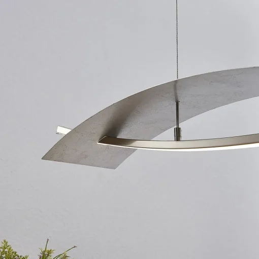 Lucande LED hanglamp Marija, 91 cm, zilver, dimbaar