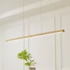 Lucande LED hanglamp Maruta, hout, balk, 120 cm, 3000K
