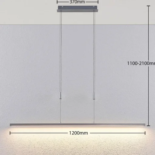 Lucande LED hanglamp Myron, touchdimmer, CCT, aluminium