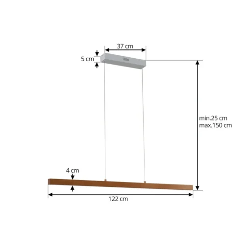Lucande LED hanglamp Nihalo, hout, 12 cm, dimbaar, CCT