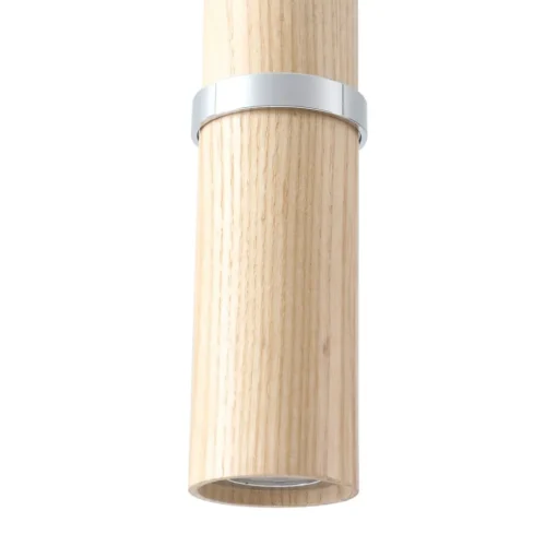 Lucande LED hanglamp Nojus, hout, omhoog/omlaag, Ø 6 cm
