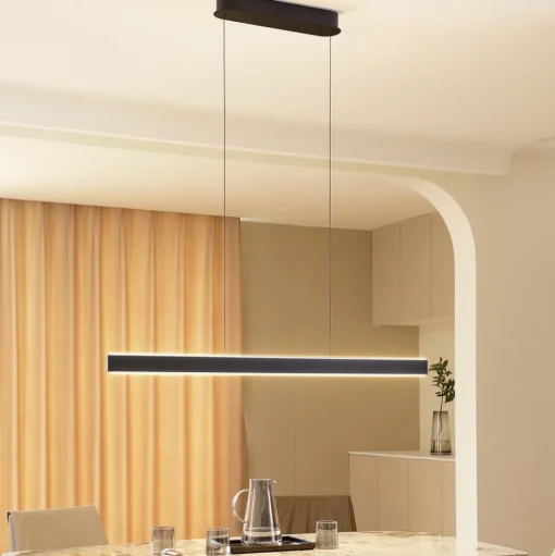 Lucande LED hanglamp Philine, lengte 121 cm zwart ijzer