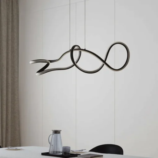 Lucande LED hanglamp Rodado, zwart, 110 cm, aluminium