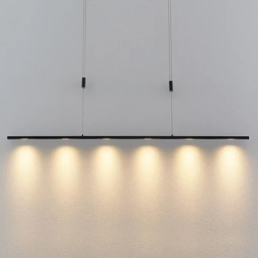 Lucande LED hanglamp Stakato, 140 cm, 6-lamps, dimbaar