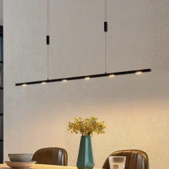 Lucande LED hanglamp Stakato, 120 cm, 6-lamps, dimbaar