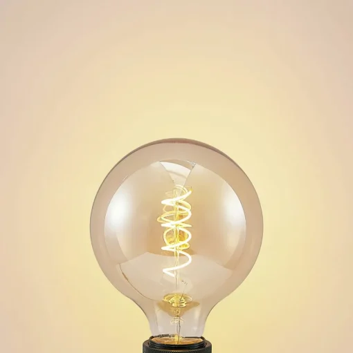 Lucande LED lamp E27 G125 4W 2.700K dimbaar amber