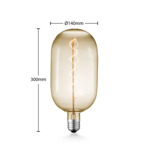 Lucande LED lamp E27 T140 4W 2.700K dimbaar amber