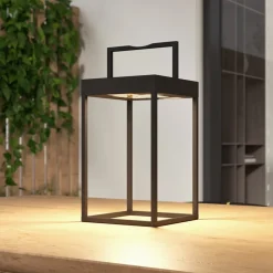 Lucande LED lamp op zonne-energie Lynzy, 38cm, zwart, metaal, IP65