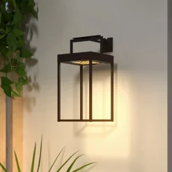 Lucande LED lamp op zonne-energie Lynzy, 38cm, zwart, metaal, IP65