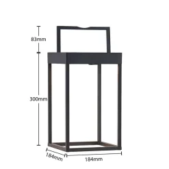 Lucande LED lamp op zonne-energie Lynzy, 38cm, zwart, metaal, IP65