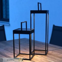 Lucande LED lamp op zonne-energie Lynzy, 38cm, zwart, metaal, IP65