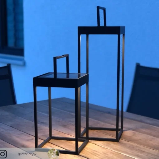 Lucande LED lamp op zonne-energie Lynzy, 38cm, zwart, metaal, IP65