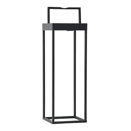 Lucande LED lamp op zonne-energie Lynzy, 58cm, zwart, metaal, IP65