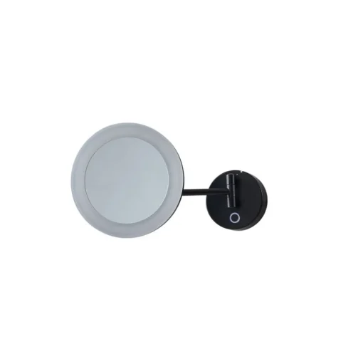 Lucande LED make-upspiegel Fyria, zwart, staal, CCT
