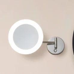 Lucande LED make-upspiegel Fyria, chroom, staal, CCT